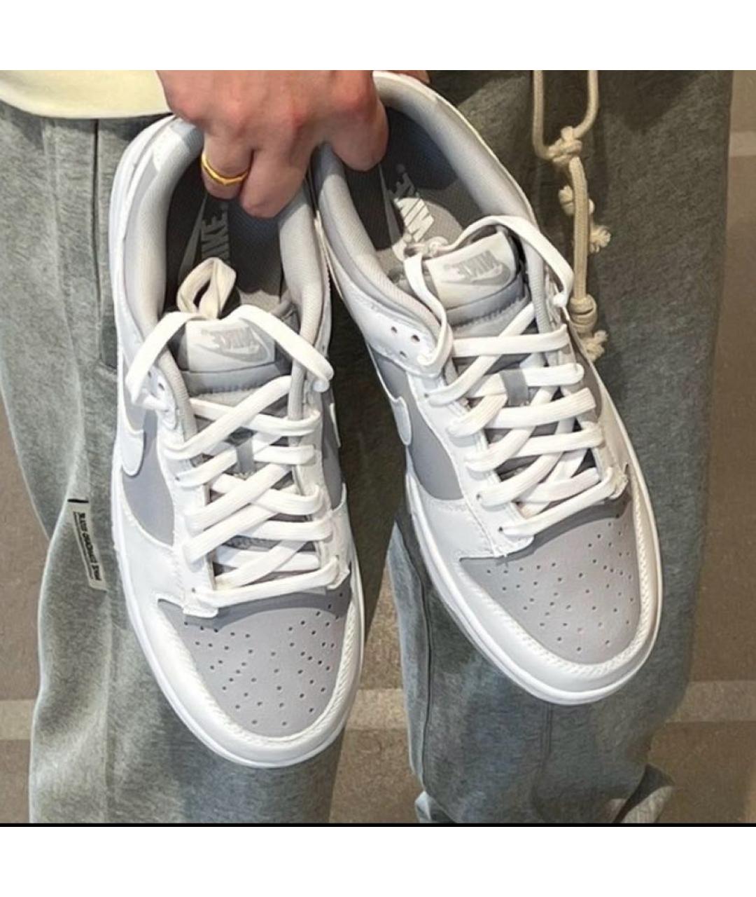 NIKE Серые кожаные кроссовки, фото 5