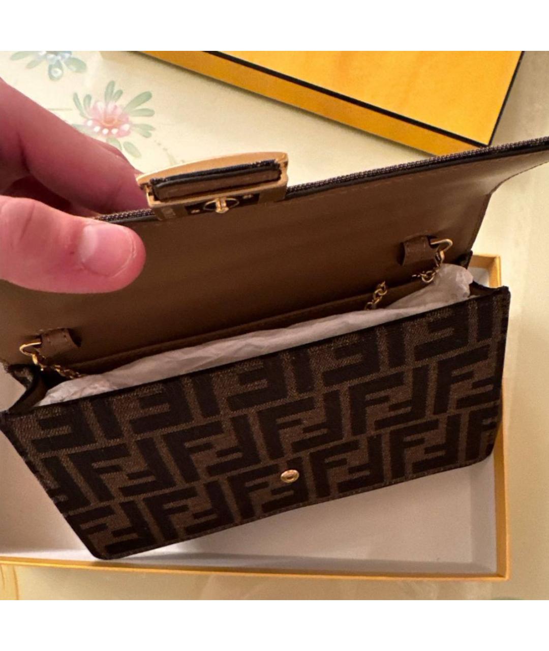 FENDI Коричневая сумка через плечо, фото 4
