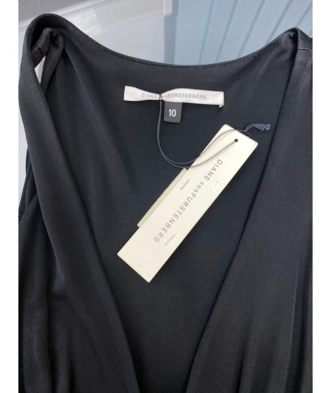 DIANE VON FURSTENBERG Черное вискозное повседневное платье, фото 3