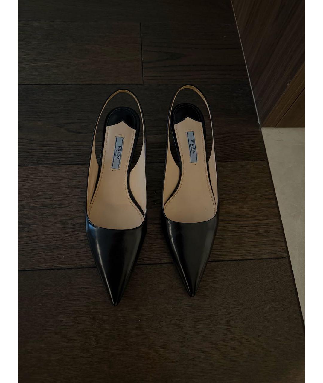PRADA Черные кожаные туфли, фото 2