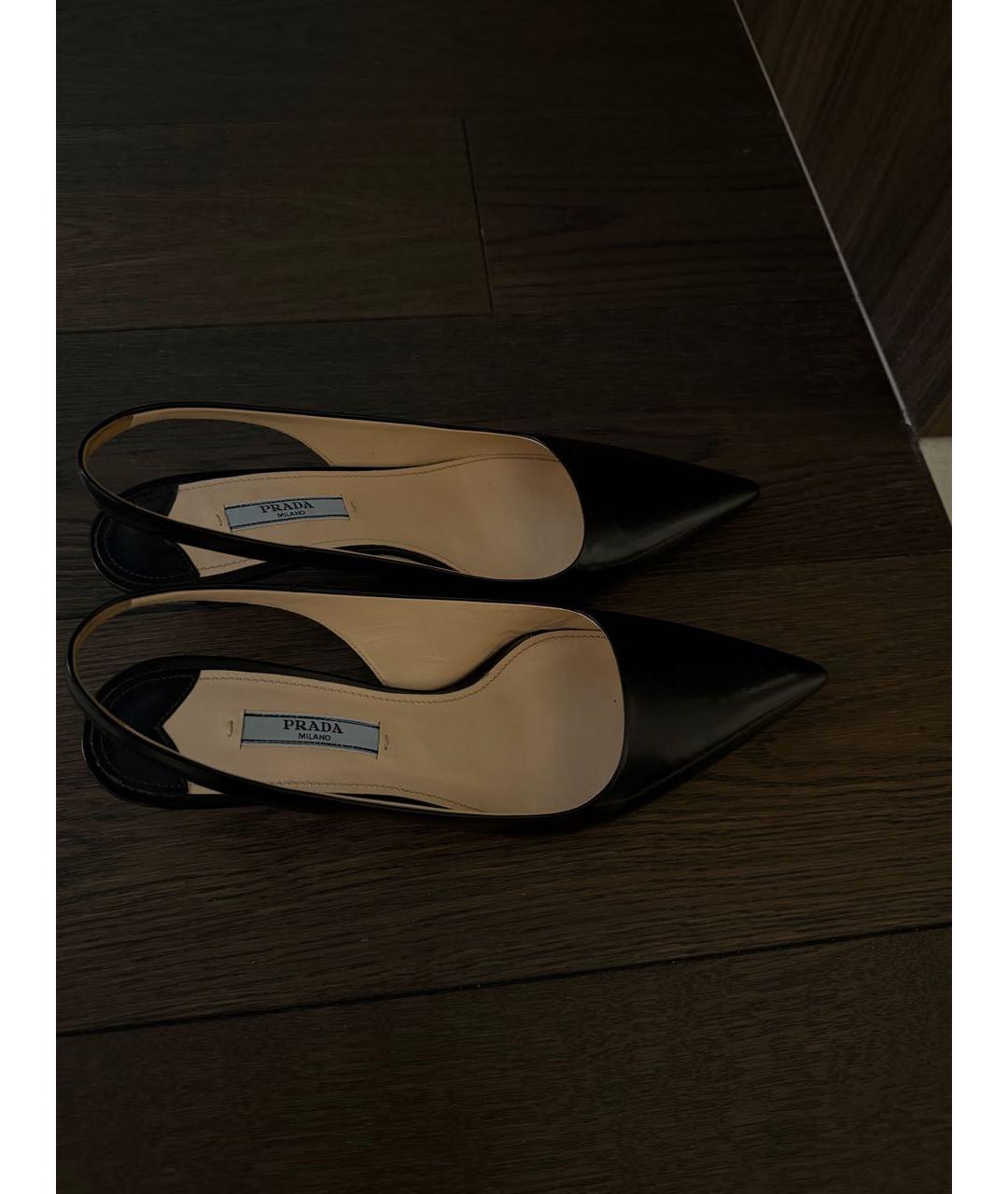 PRADA Черные кожаные туфли, фото 3