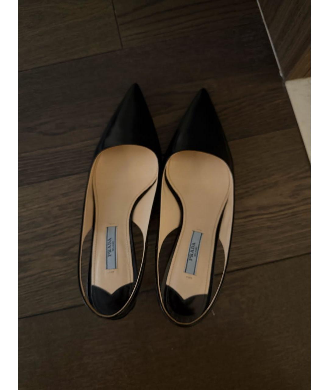PRADA Черные кожаные туфли, фото 4
