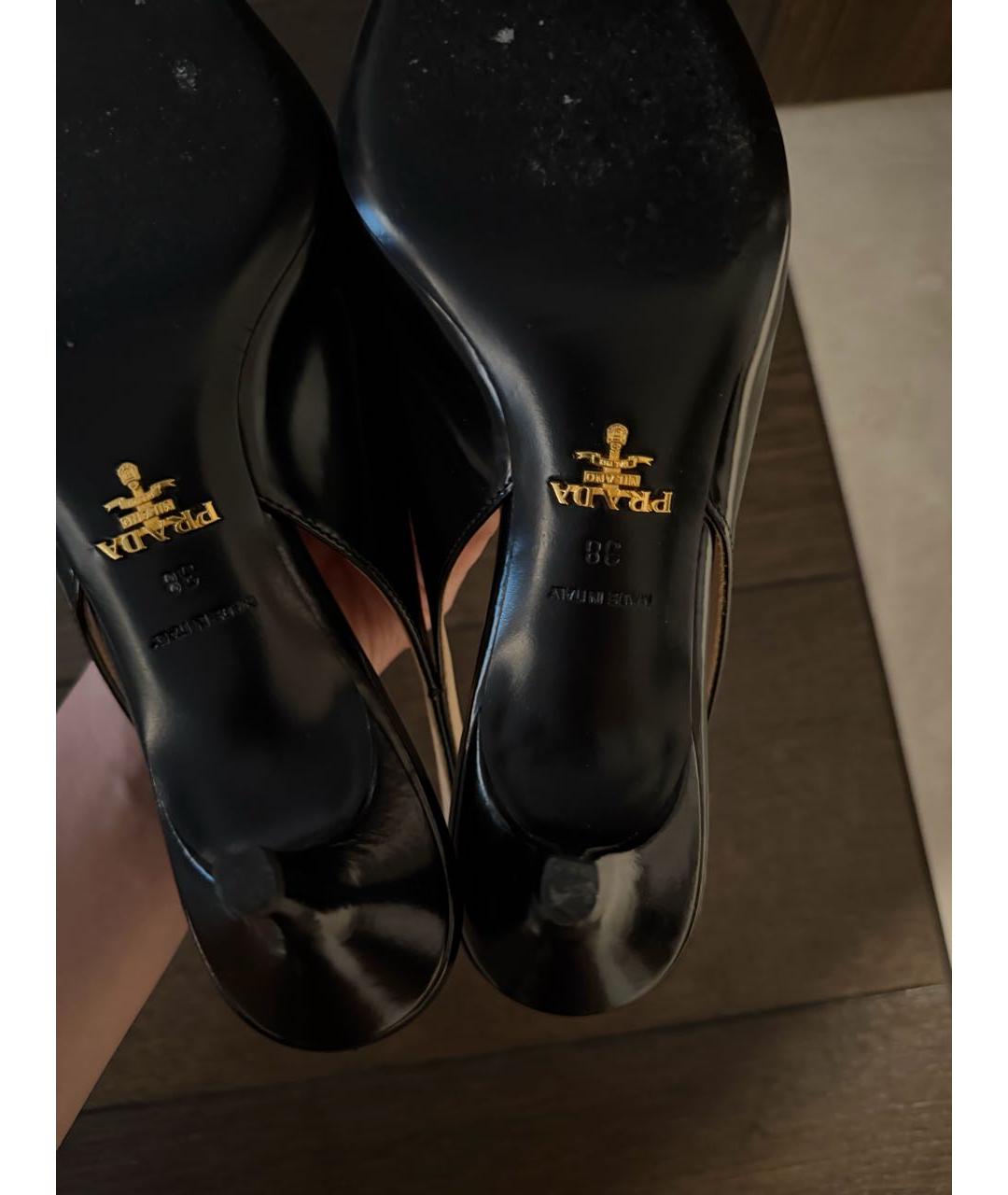 PRADA Черные кожаные туфли, фото 6