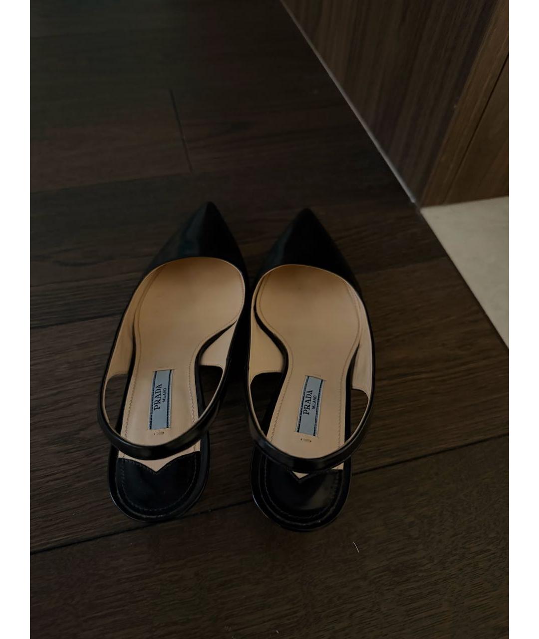 PRADA Черные кожаные туфли, фото 5