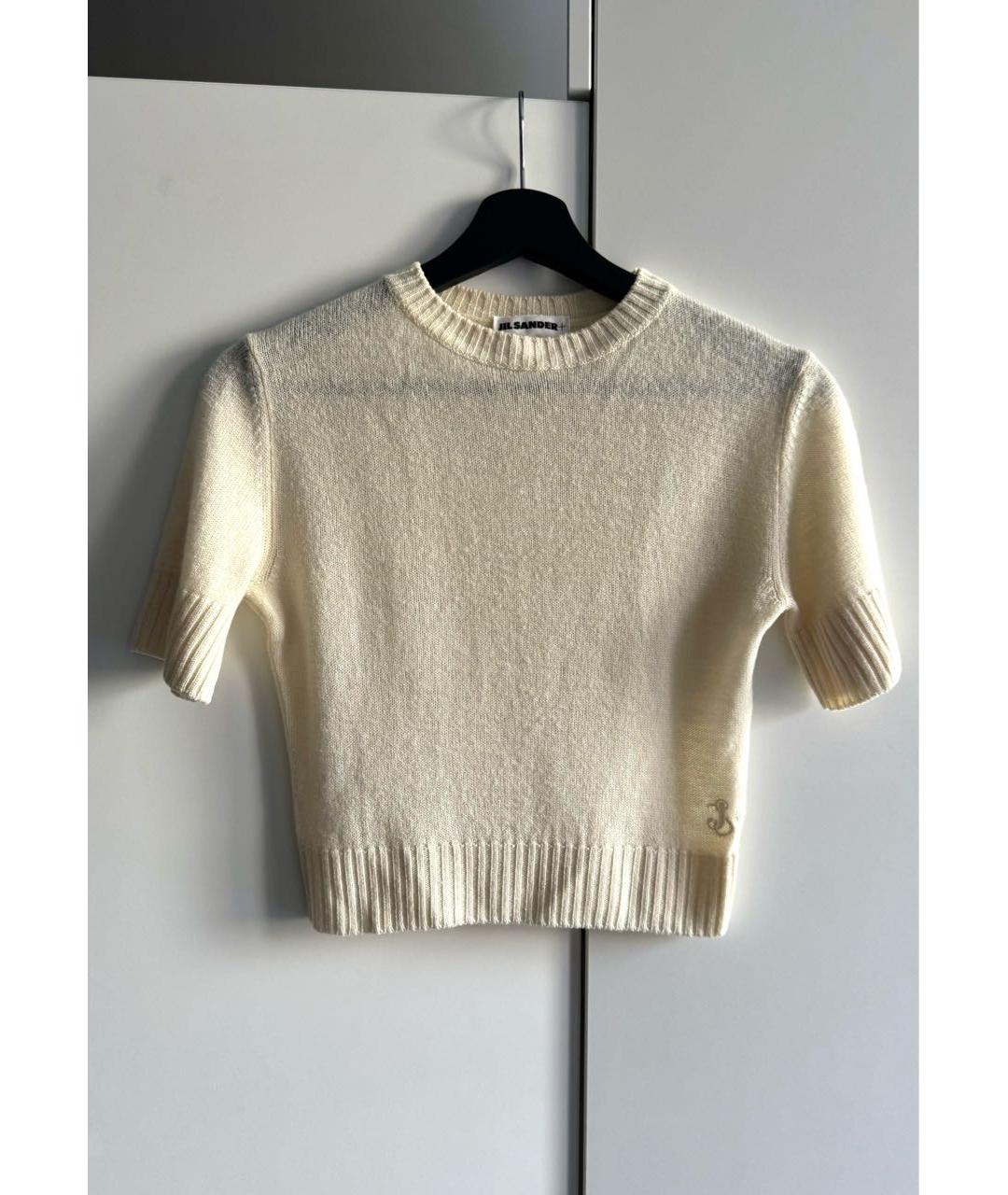 JIL SANDER Бежевый шерстяной джемпер / свитер, фото 5
