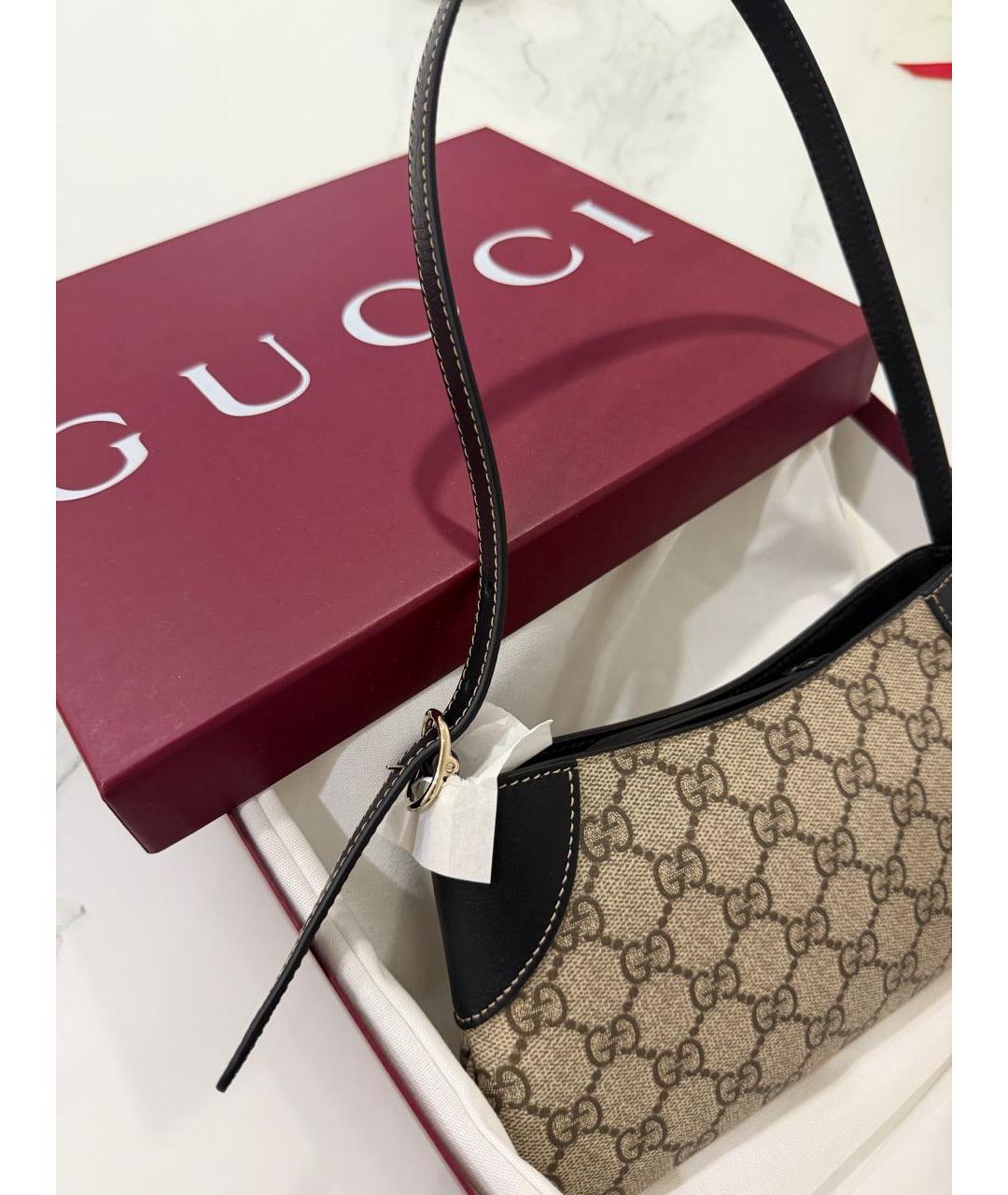 GUCCI Бежевая сумка с короткими ручками, фото 6