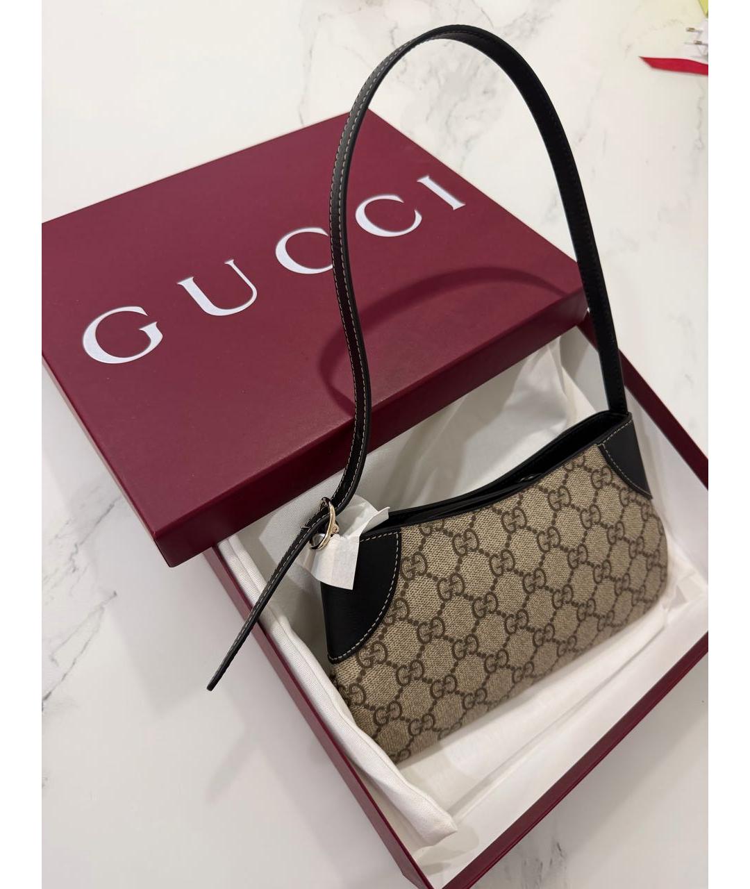 GUCCI Бежевая сумка с короткими ручками, фото 5