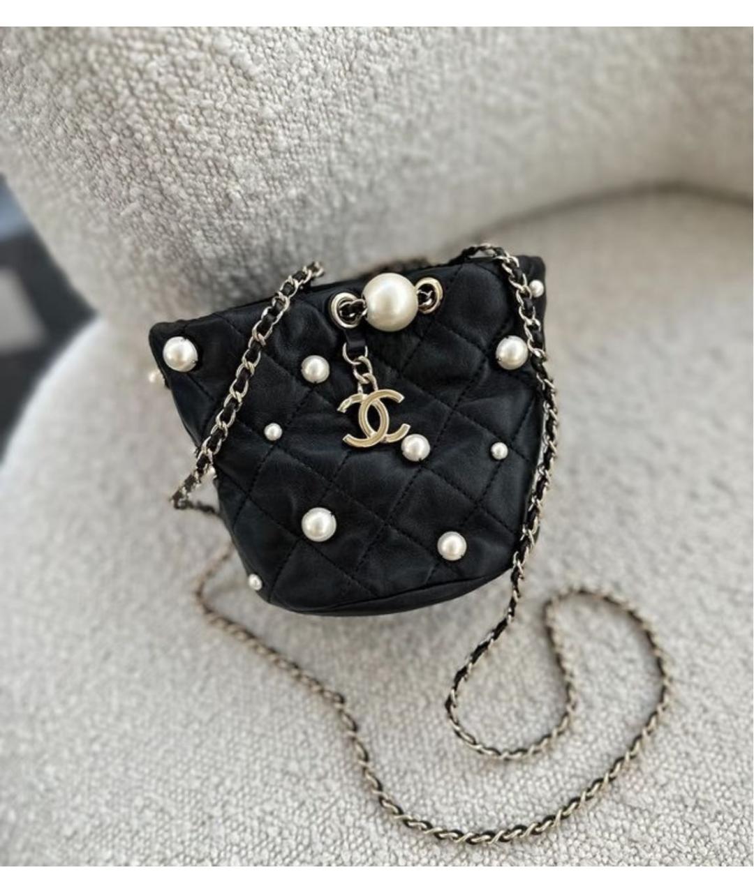 CHANEL Черная кожаная сумка через плечо, фото 3