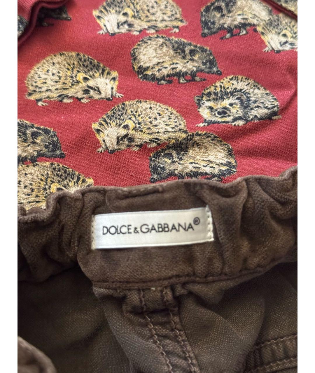 DOLCE&GABBANA Бордовый хлопковый комплект, фото 3