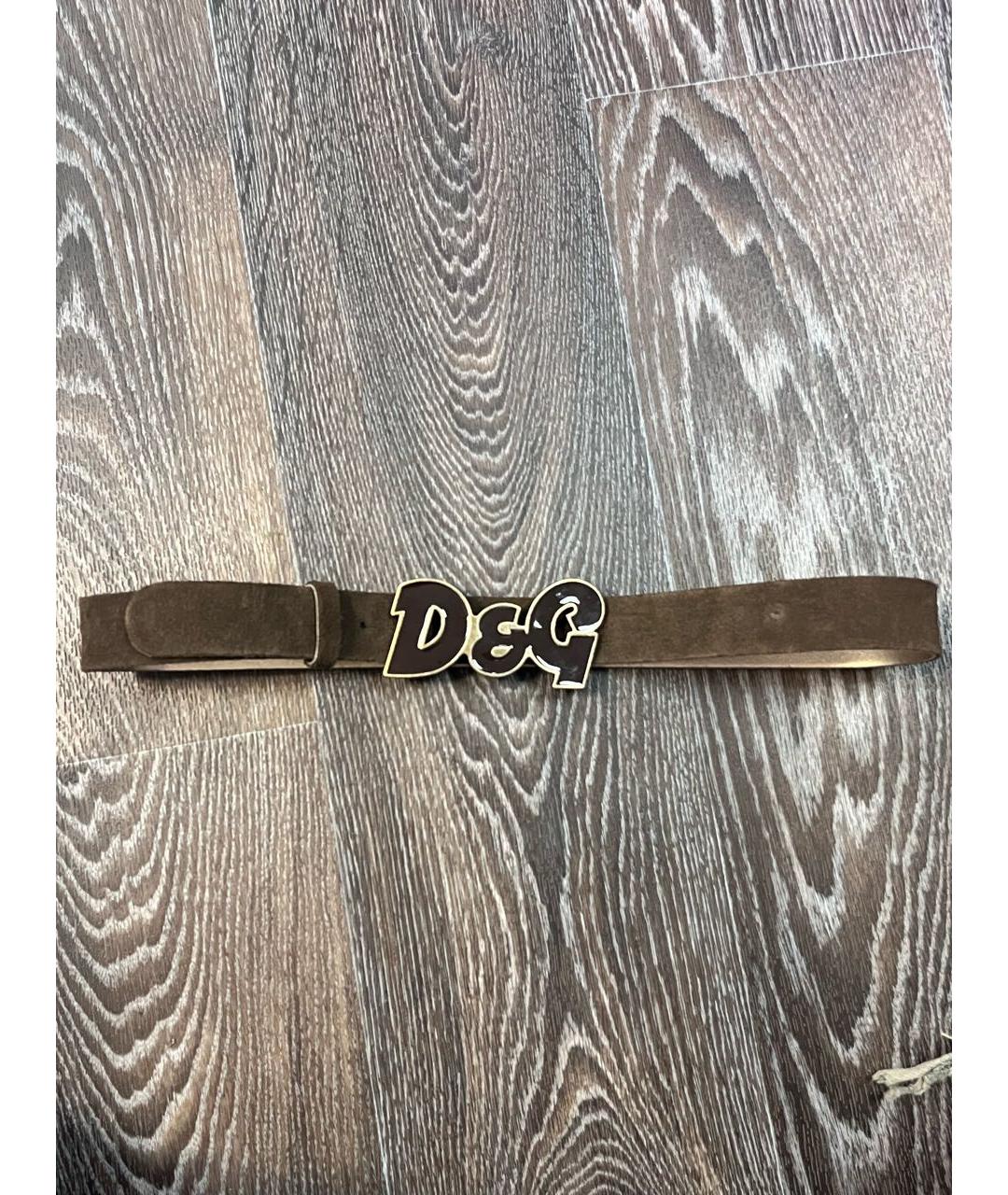 DOLCE&GABBANA Коричневый замшевый ремень, фото 4