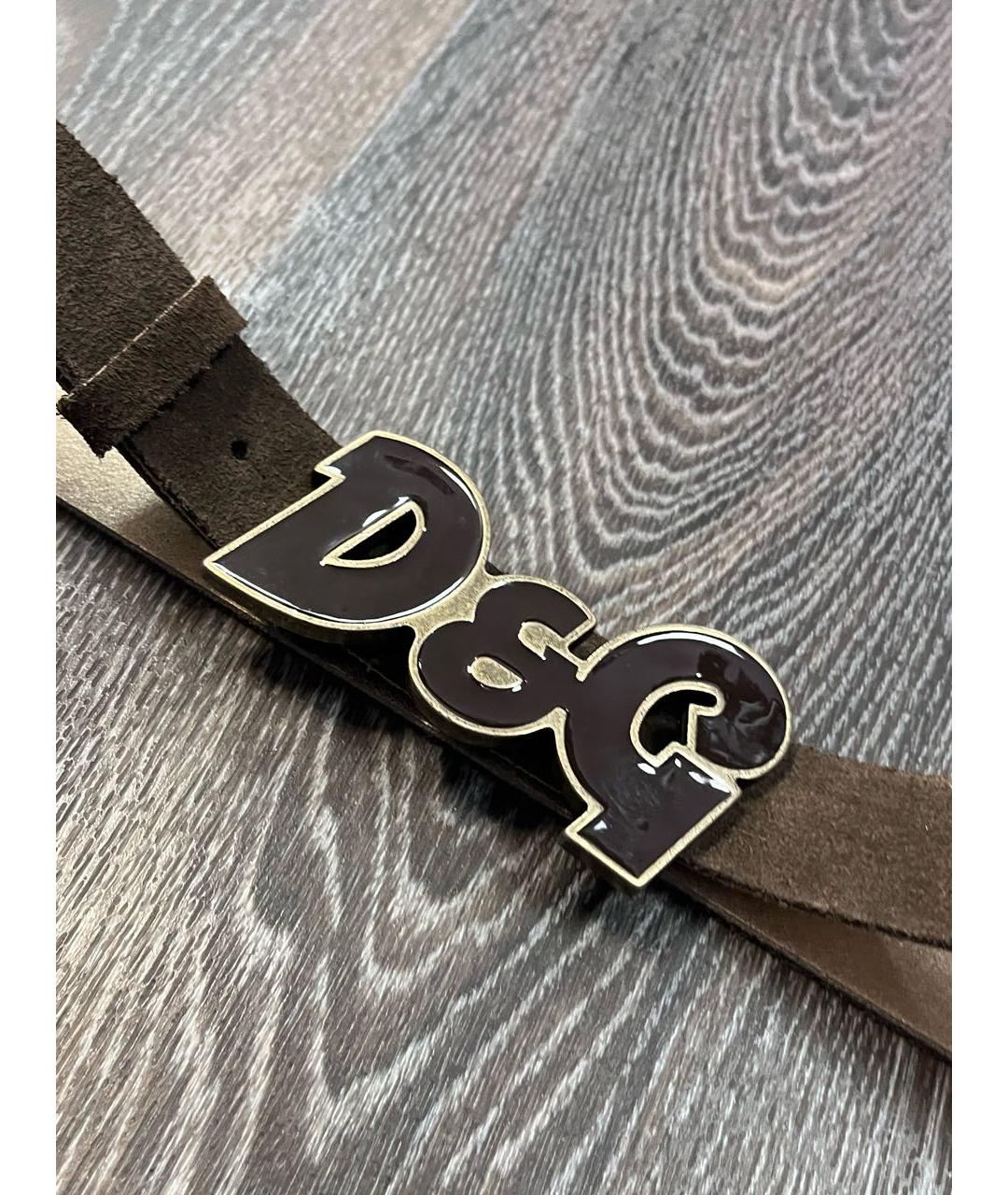 DOLCE&GABBANA Коричневый замшевый ремень, фото 2
