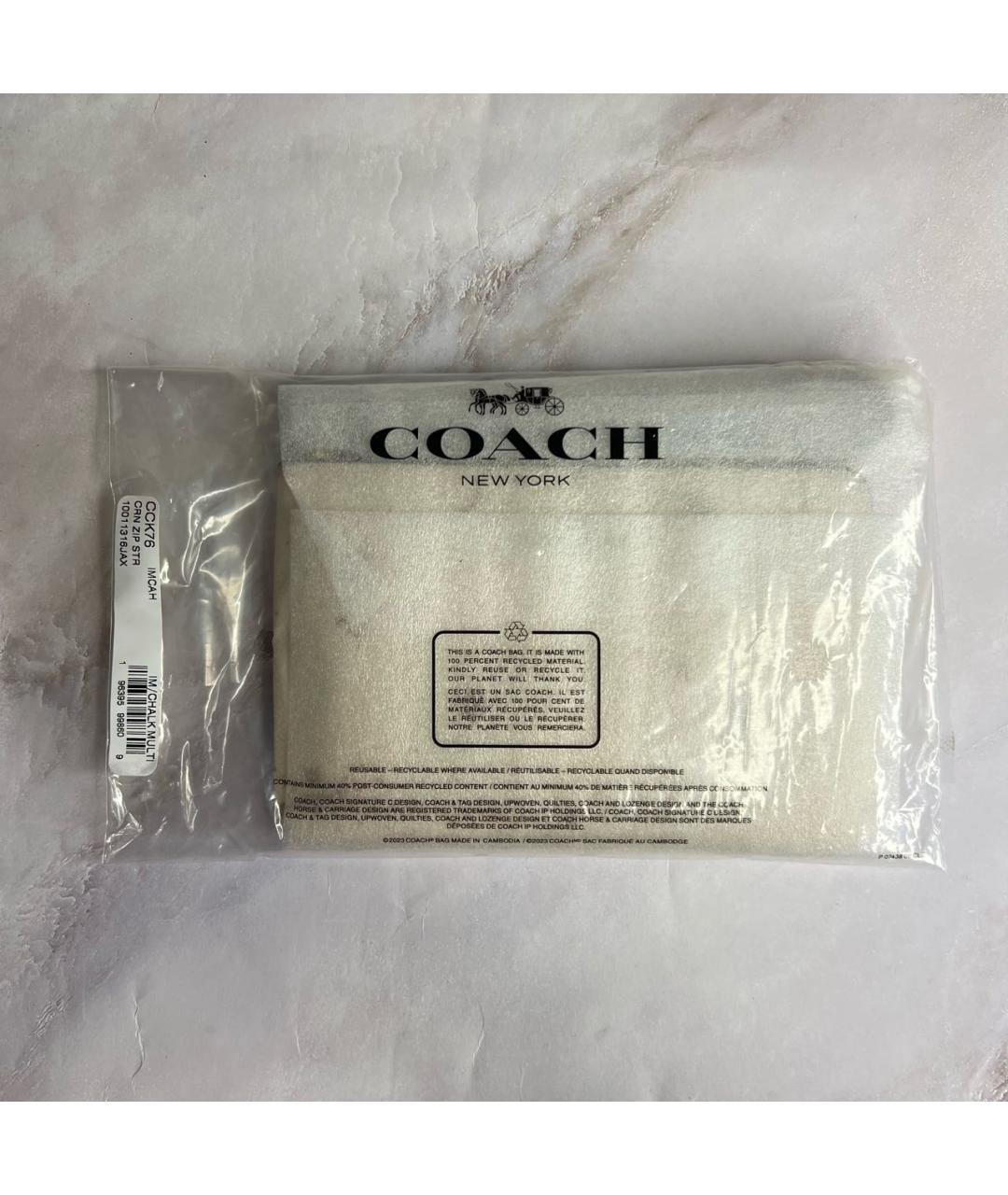 COACH Белый кошелек, фото 8