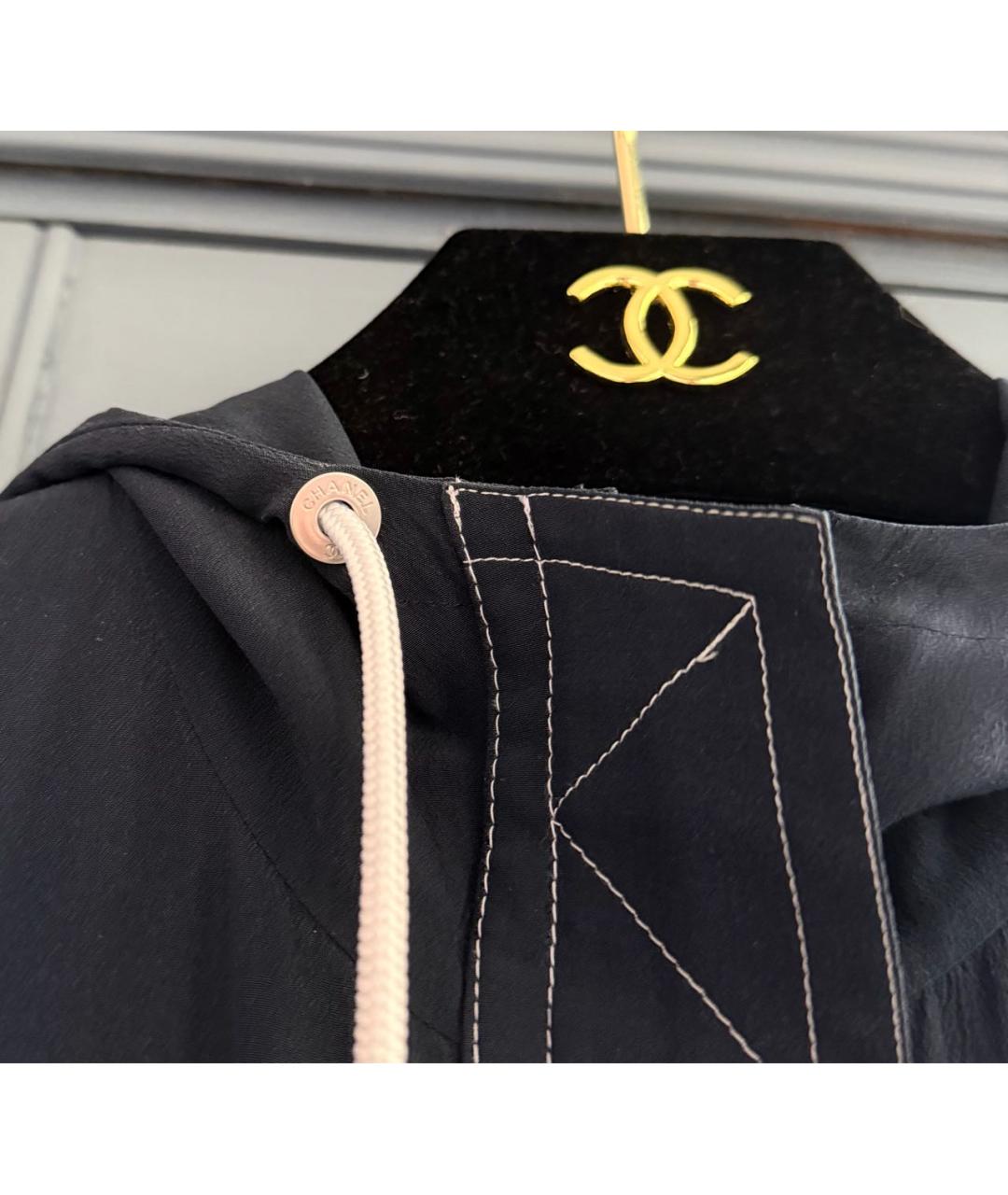 CHANEL Темно-синяя шелковая куртка, фото 6