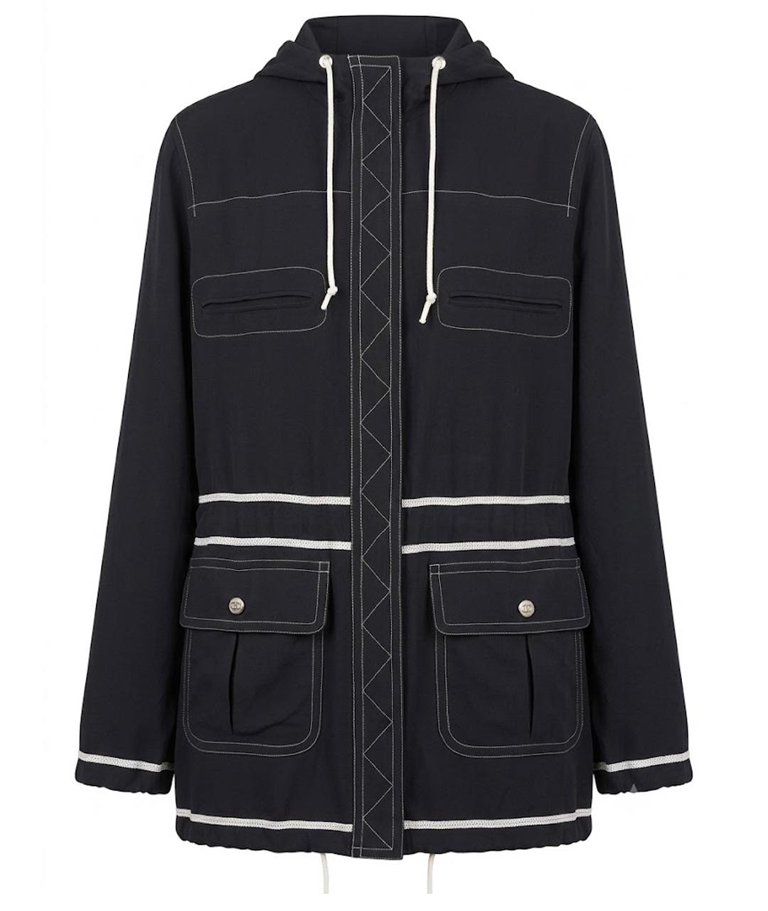 CHANEL Темно-синяя шелковая куртка, фото 1