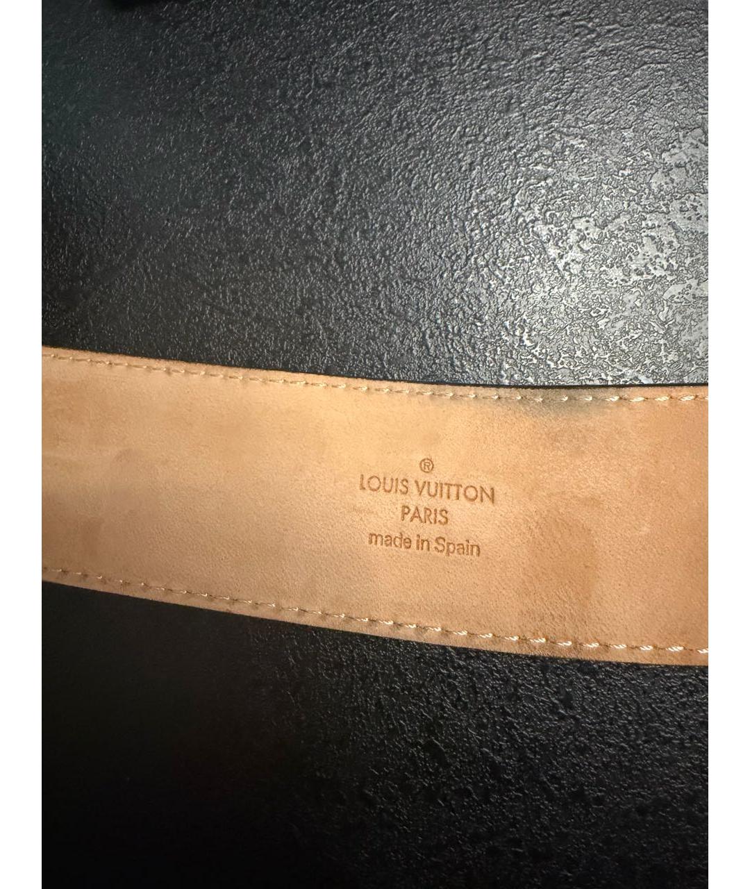LOUIS VUITTON Коричневый кожаный ремень, фото 3