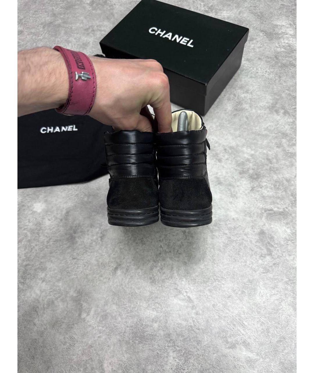 CHANEL Черные кожаные кеды, фото 3