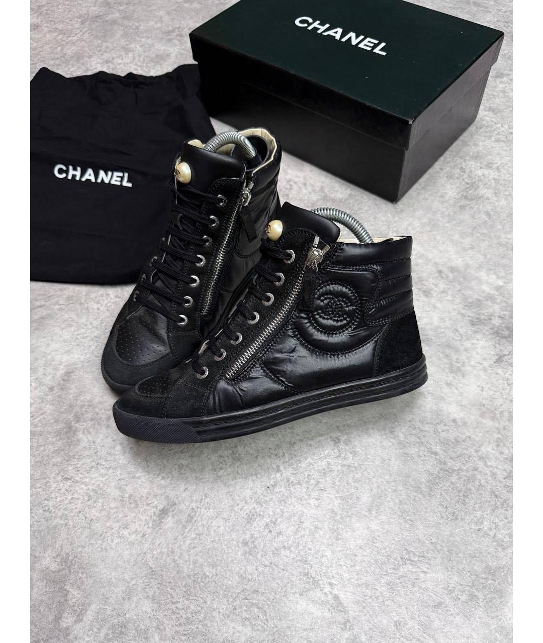 CHANEL Черные кожаные кеды, фото 8