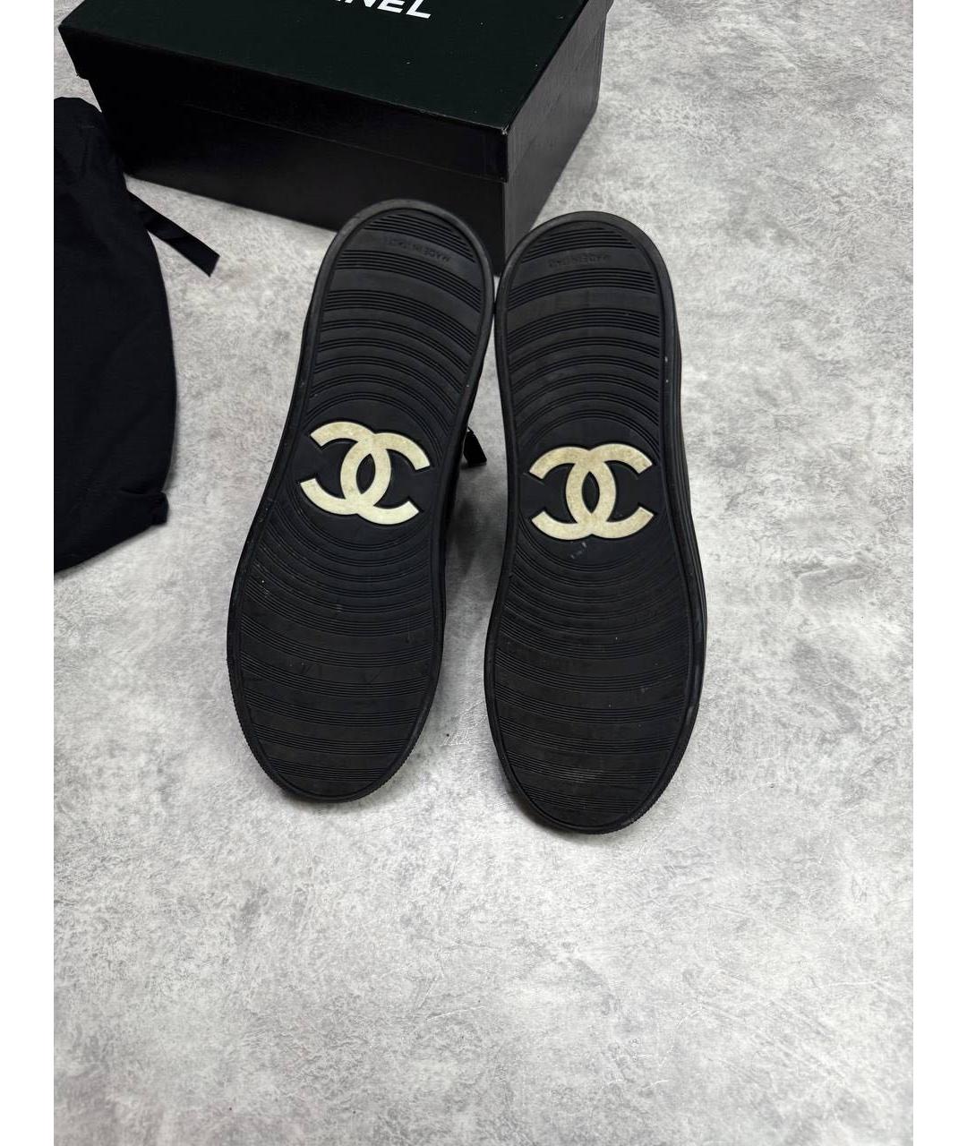 CHANEL Черные кожаные кеды, фото 7