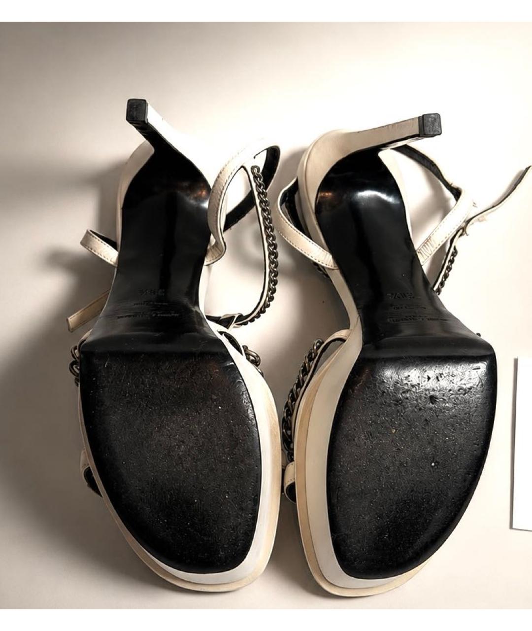 SAINT LAURENT Белые кожаные туфли, фото 5