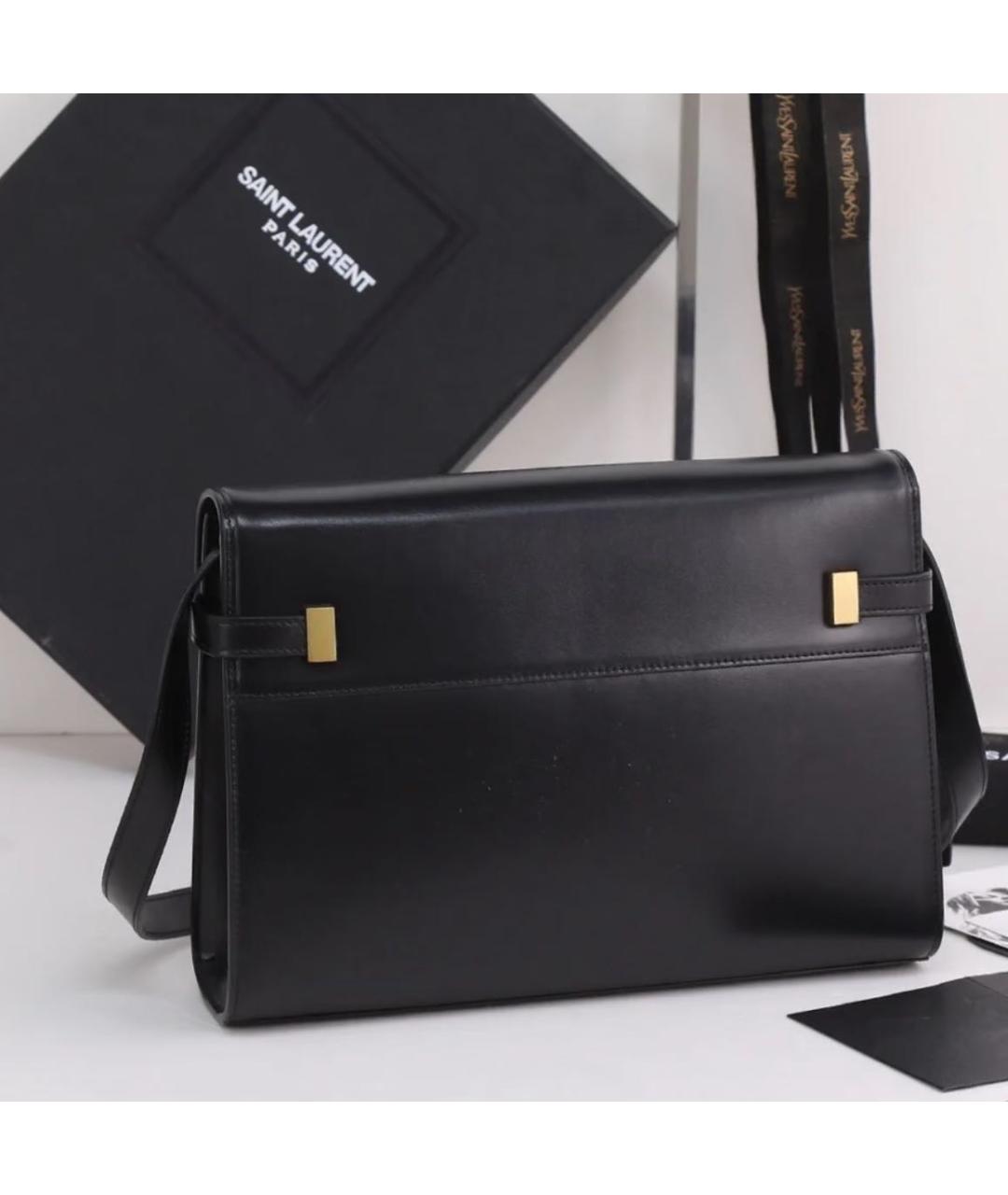 SAINT LAURENT Черная кожаная сумка через плечо, фото 4