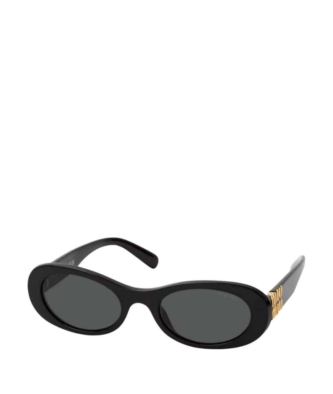 MIU MIU Черные пластиковые солнцезащитные очки, фото 1
