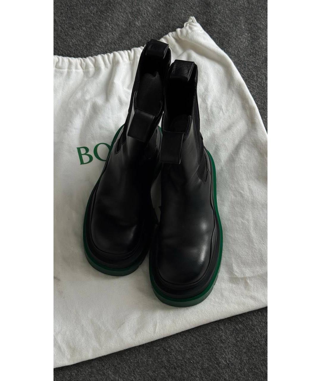 BOTTEGA VENETA Черные кожаные ботинки, фото 5