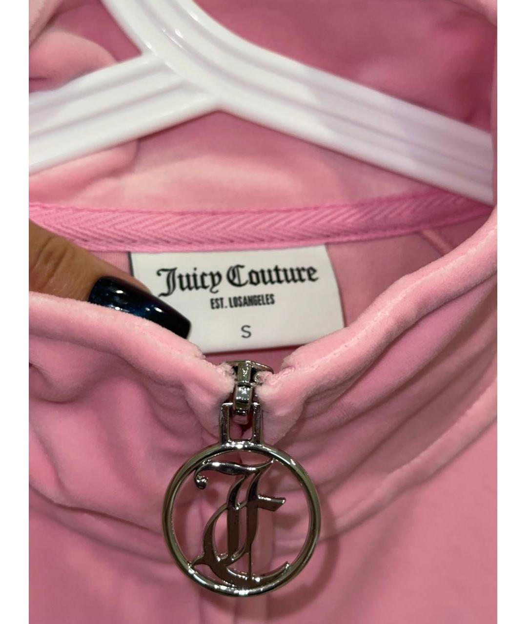 JUICY COUTURE Розовый велюровый костюм с брюками, фото 7