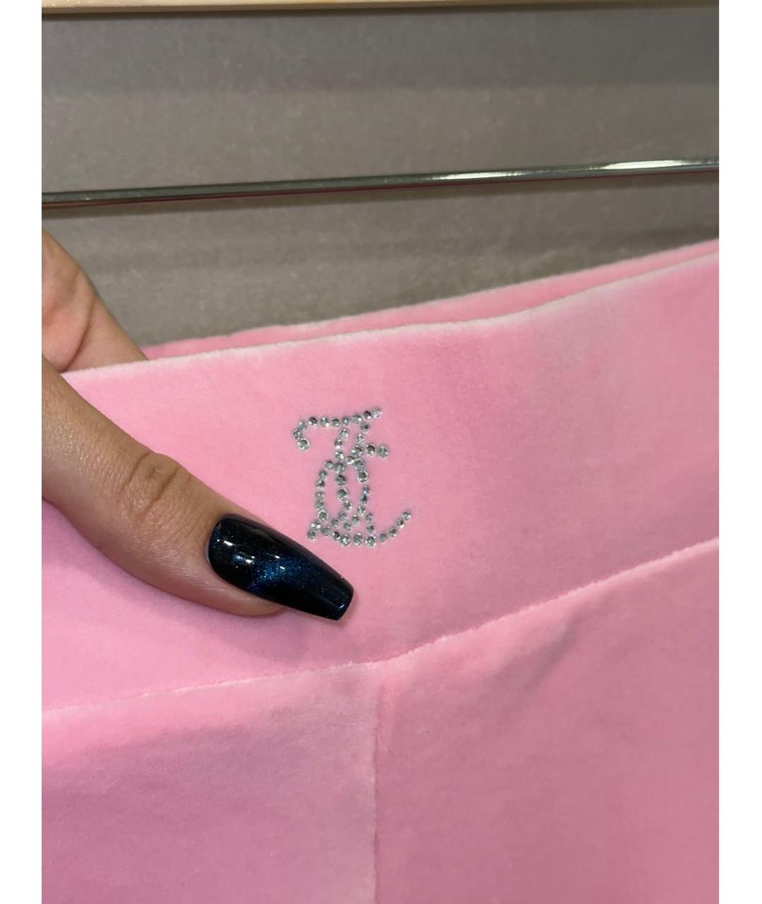 JUICY COUTURE Розовый велюровый костюм с брюками, фото 8
