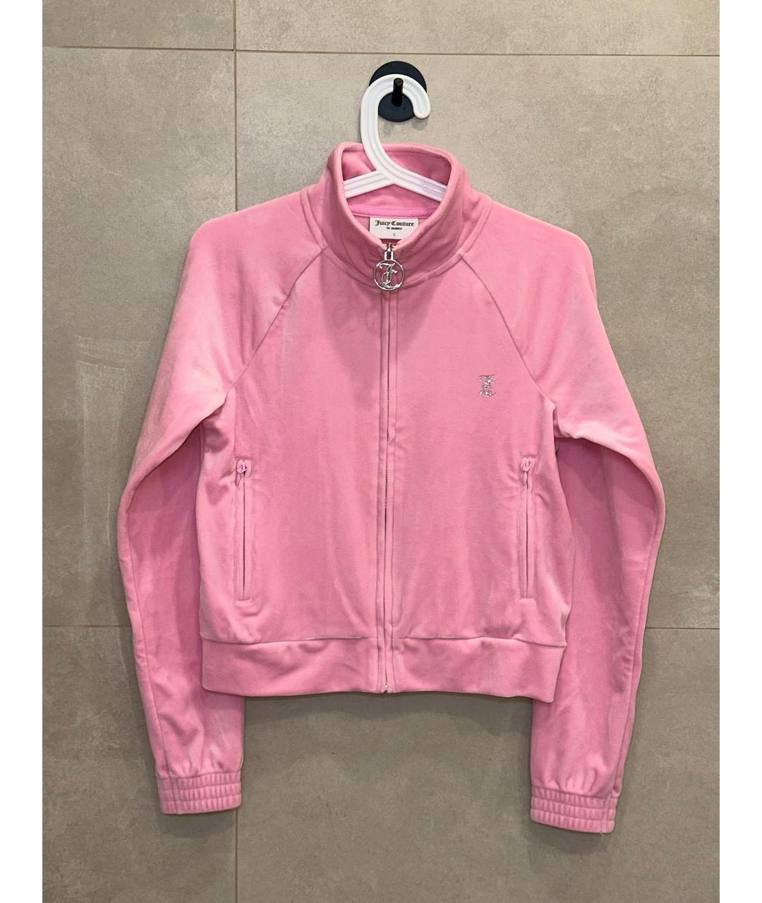 JUICY COUTURE Розовый велюровый костюм с брюками, фото 2