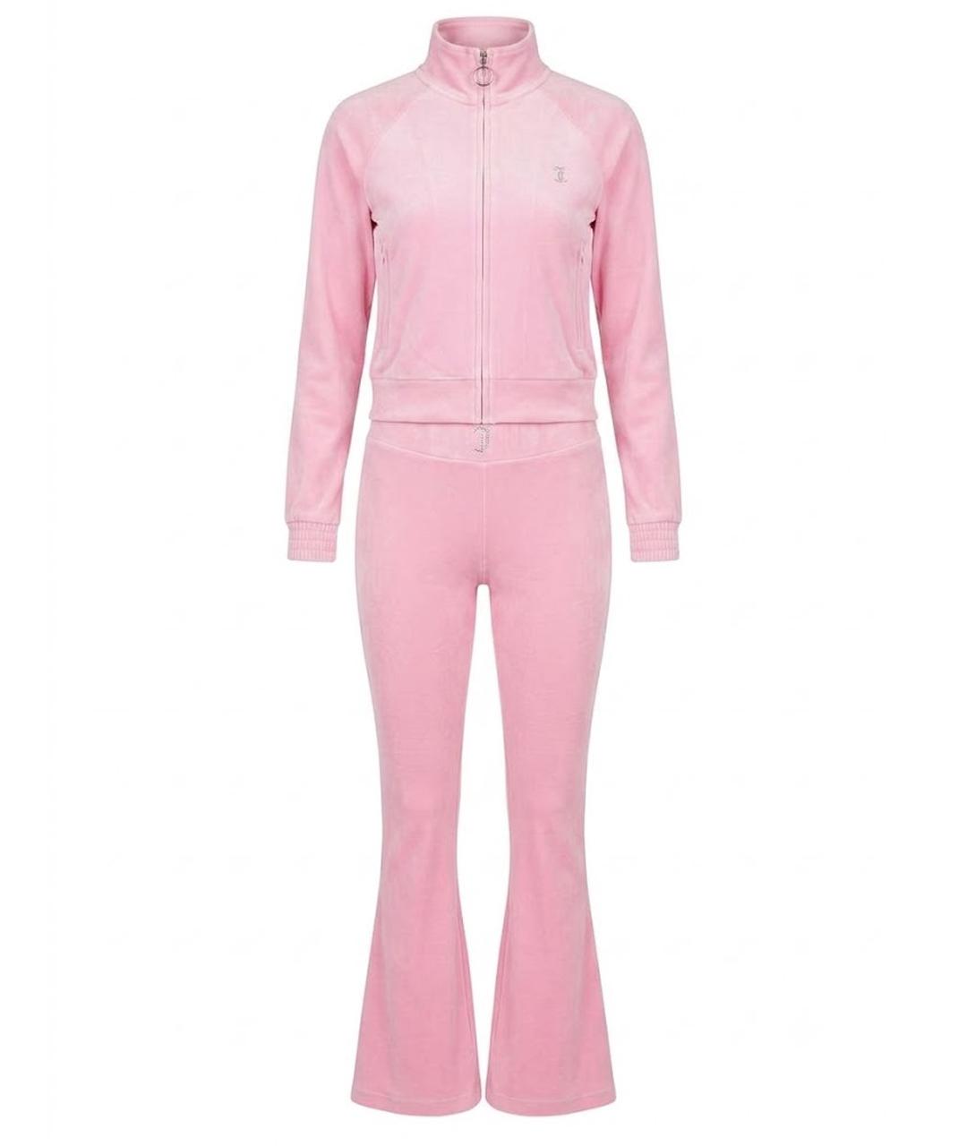 JUICY COUTURE Розовый велюровый костюм с брюками, фото 1