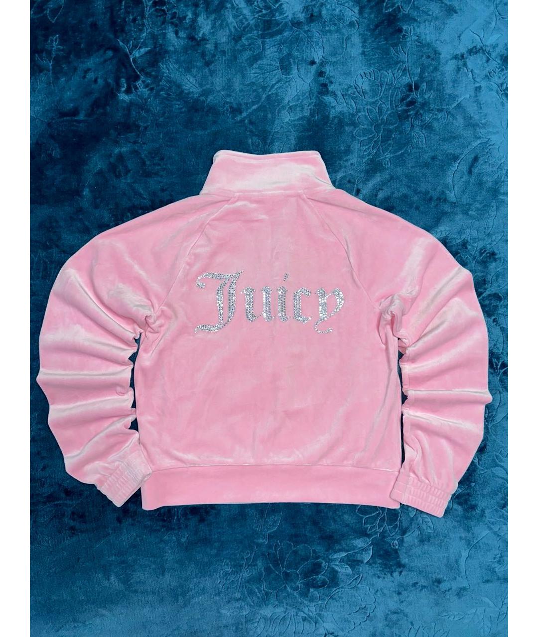 JUICY COUTURE Розовый велюровый костюм с брюками, фото 4