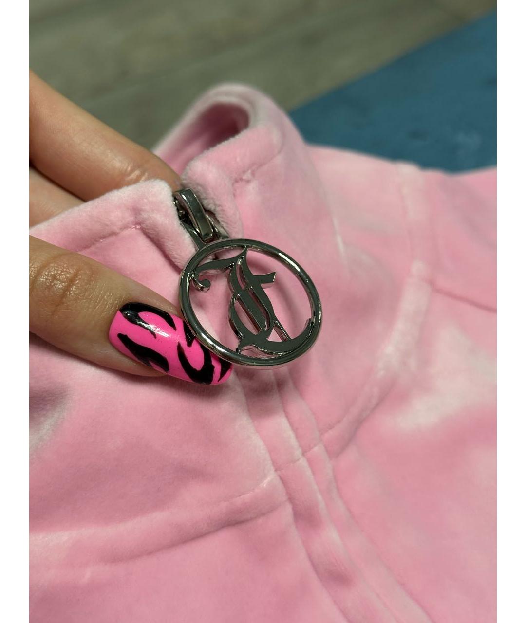 JUICY COUTURE Розовый велюровый костюм с брюками, фото 6