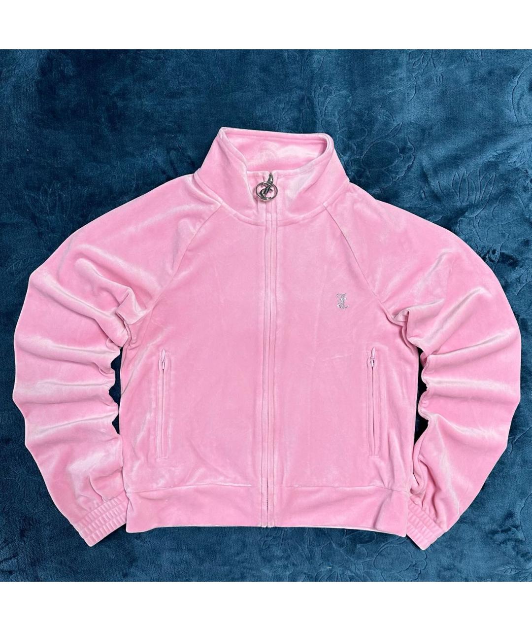JUICY COUTURE Розовый велюровый костюм с брюками, фото 8