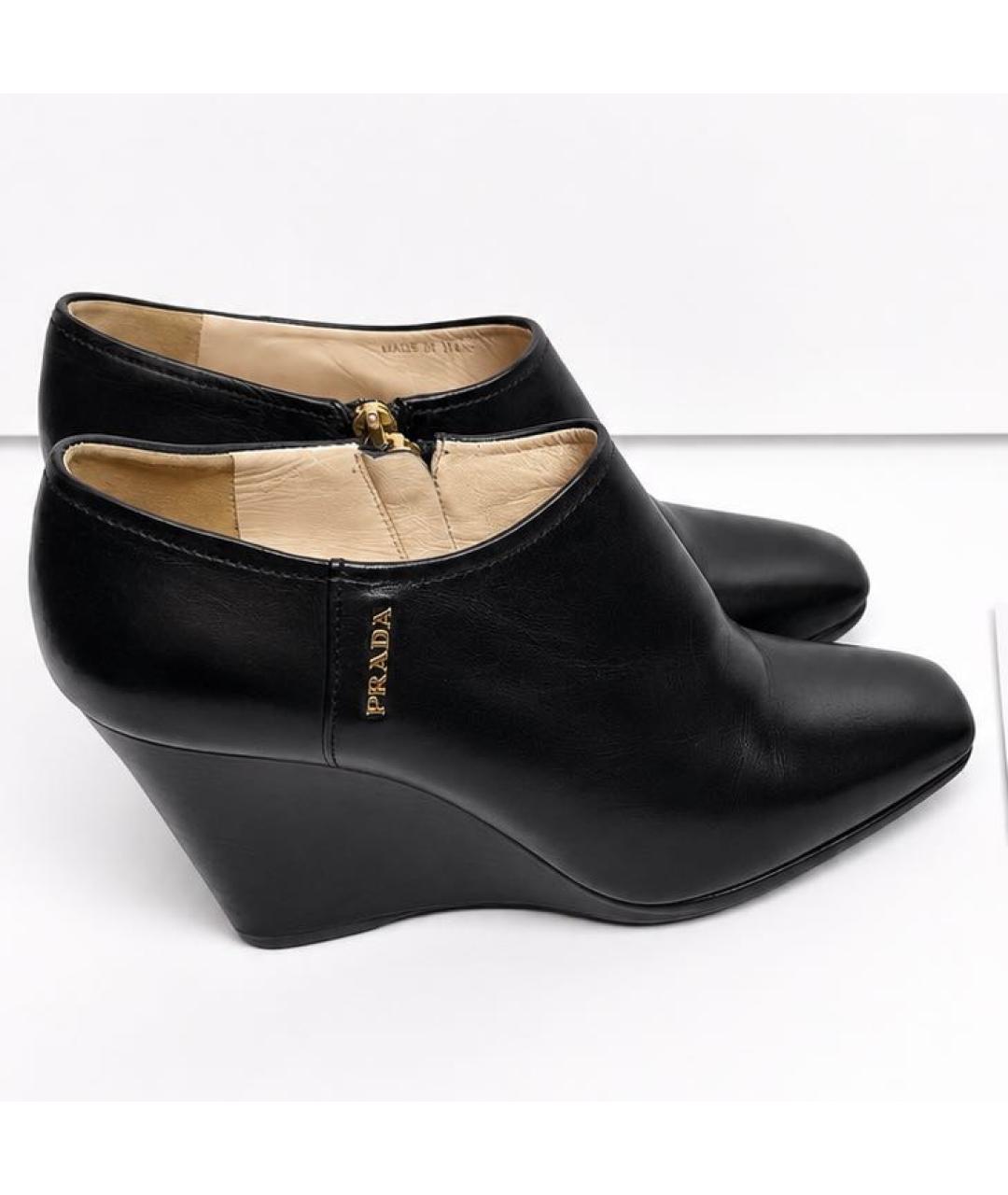 PRADA Черные кожаные ботильоны, фото 7