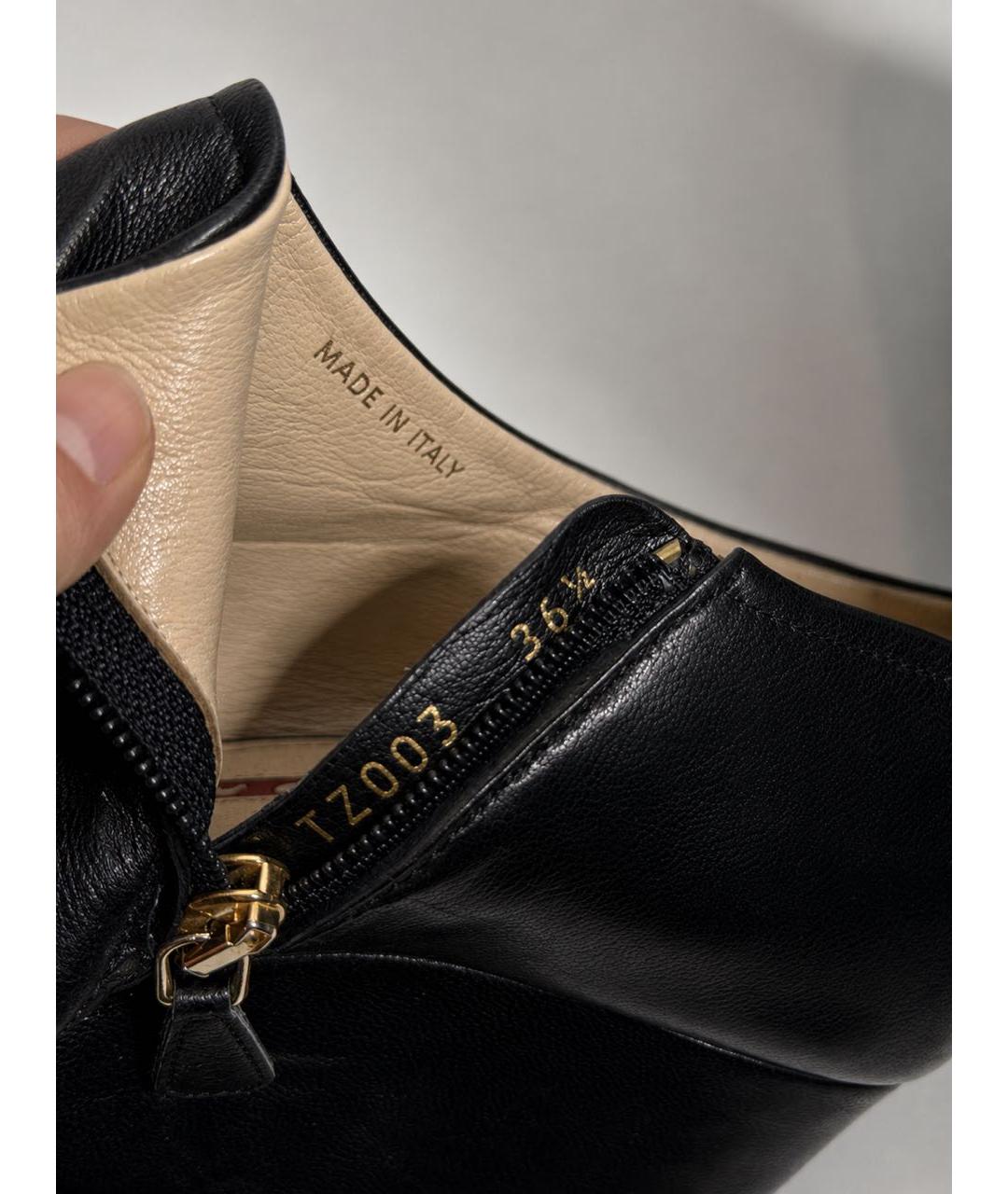PRADA Черные кожаные ботильоны, фото 5