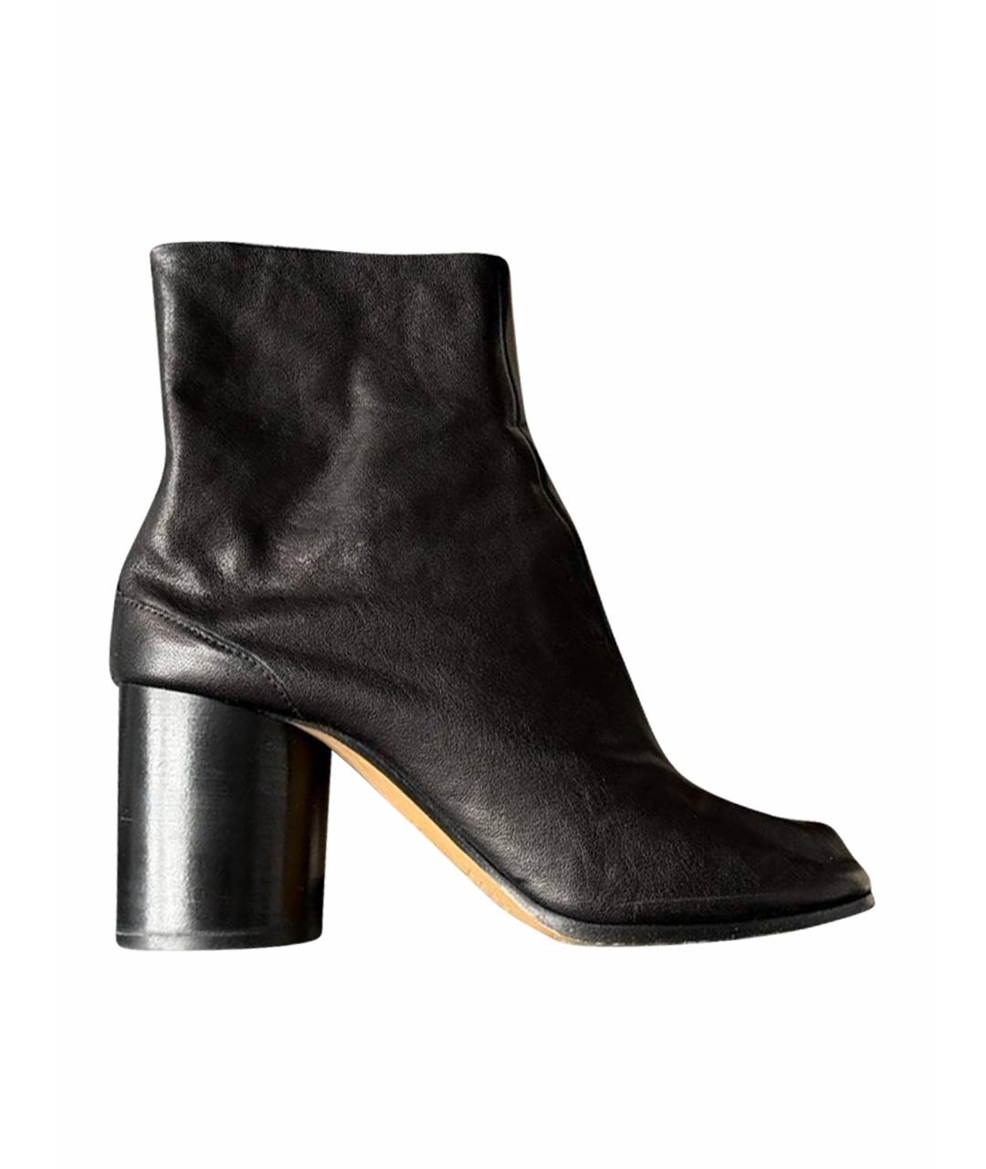 MAISON MARGIELA Черные кожаные ботильоны, фото 1