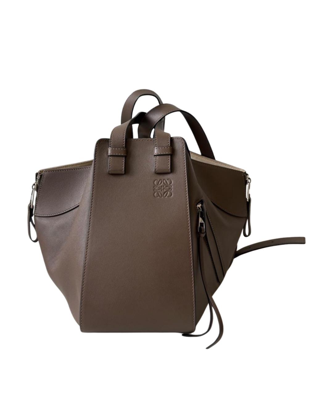 LOEWE Серая кожаная сумка тоут, фото 1