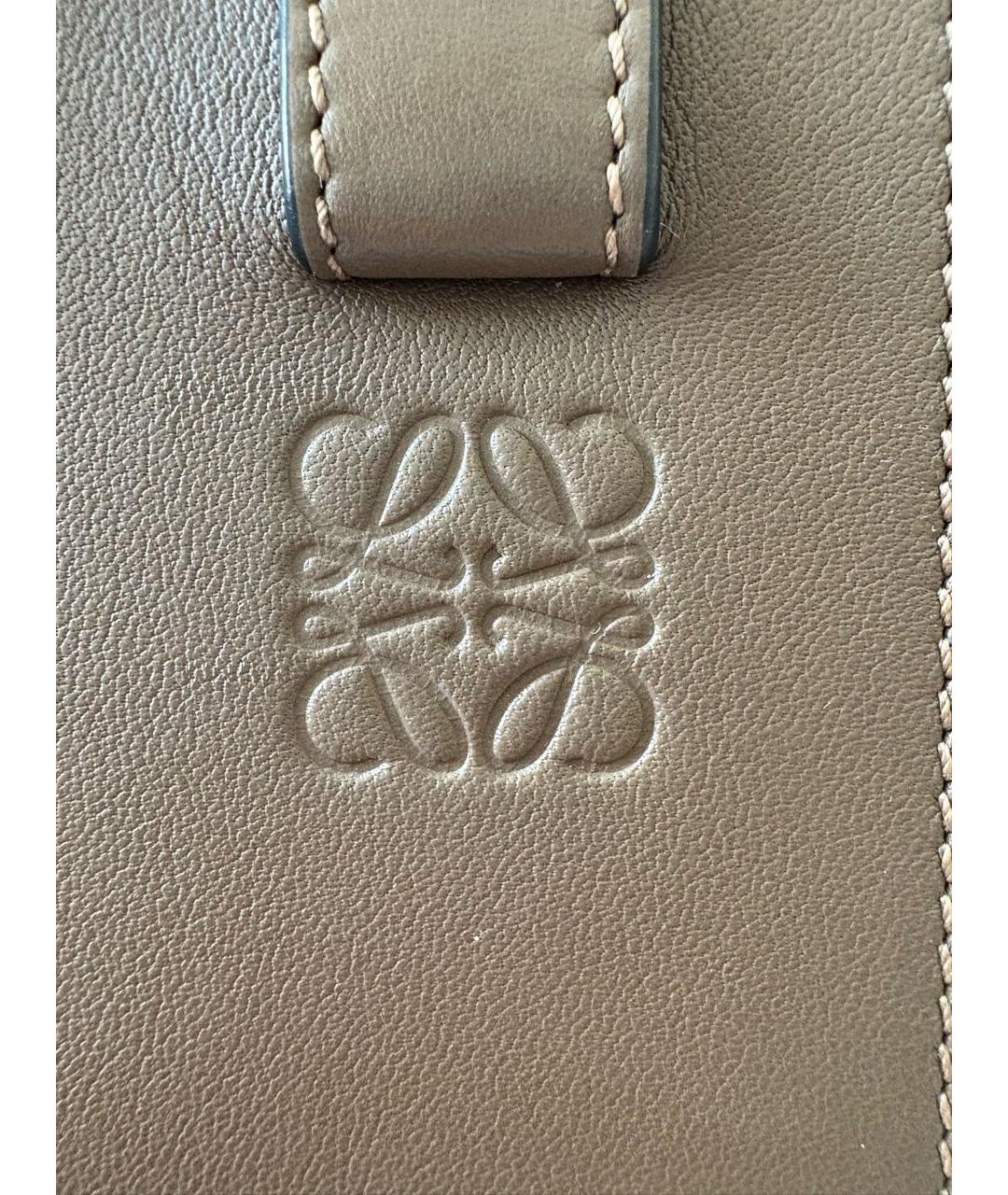 LOEWE Серая кожаная сумка тоут, фото 7