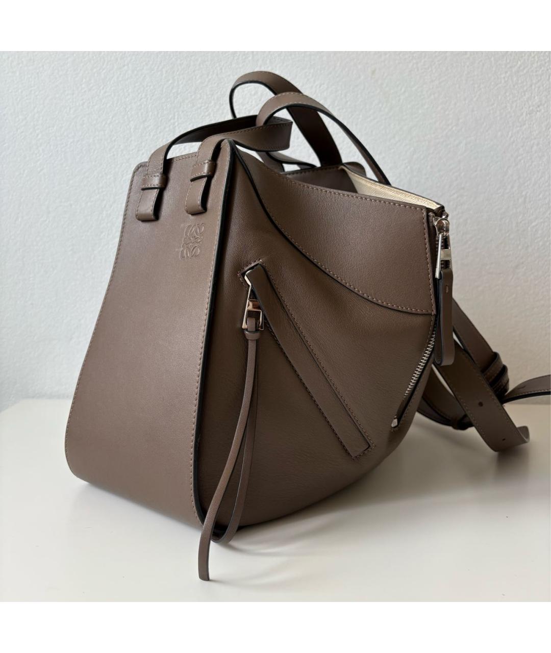 LOEWE Серая кожаная сумка тоут, фото 2
