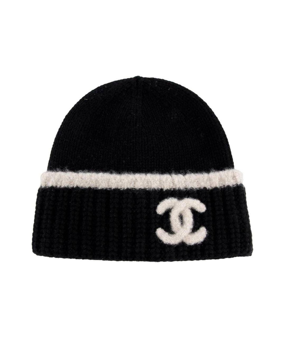 CHANEL Черная шерстяная шапка, фото 9