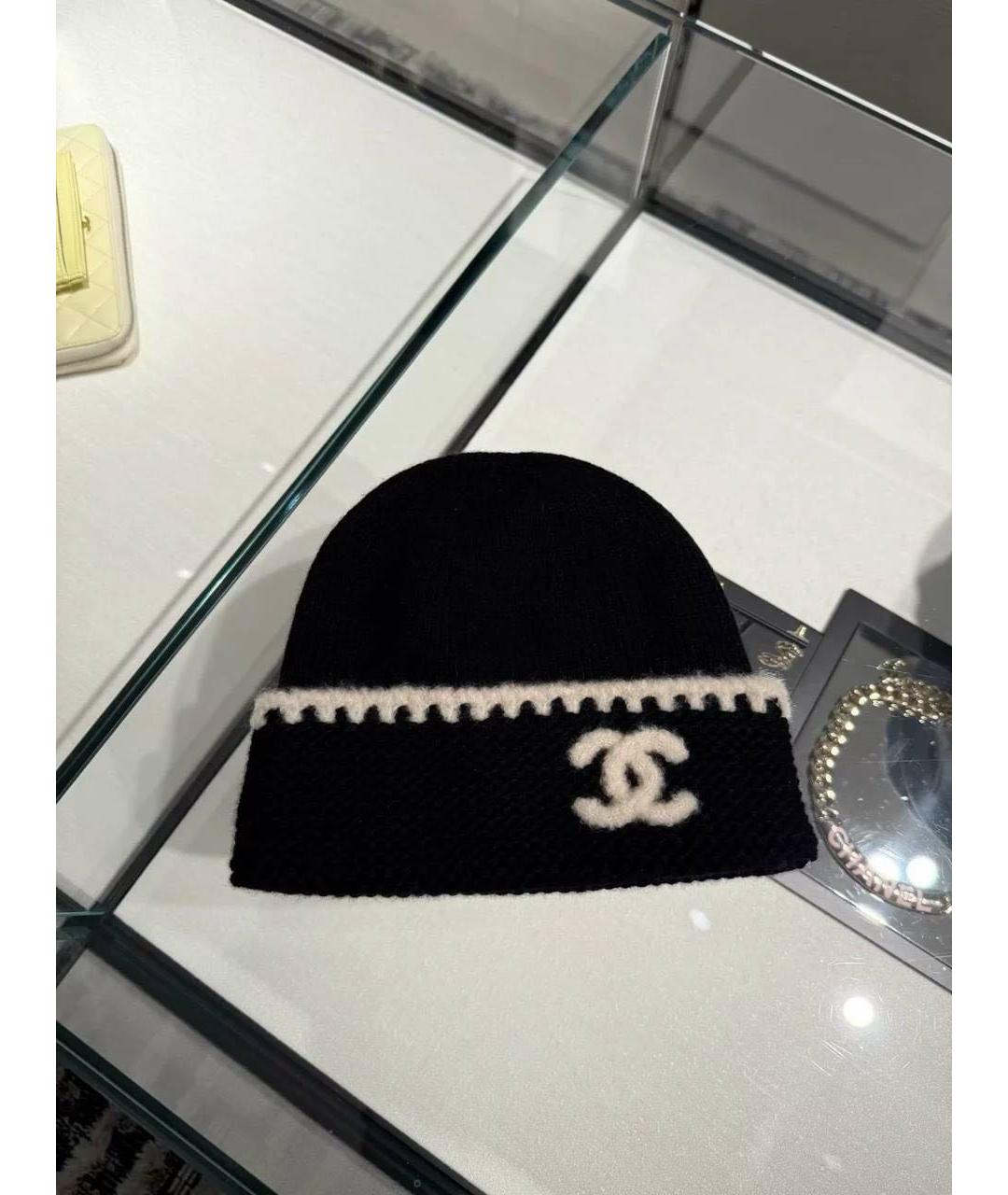 CHANEL Черная шерстяная шапка, фото 7