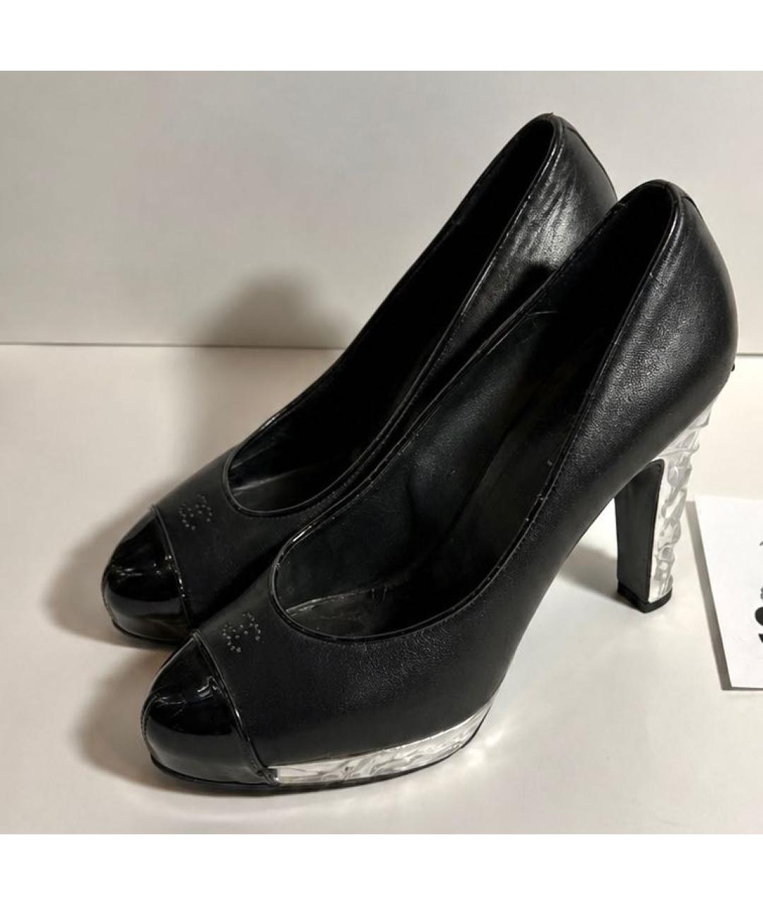 CHANEL Черные кожаные туфли, фото 3