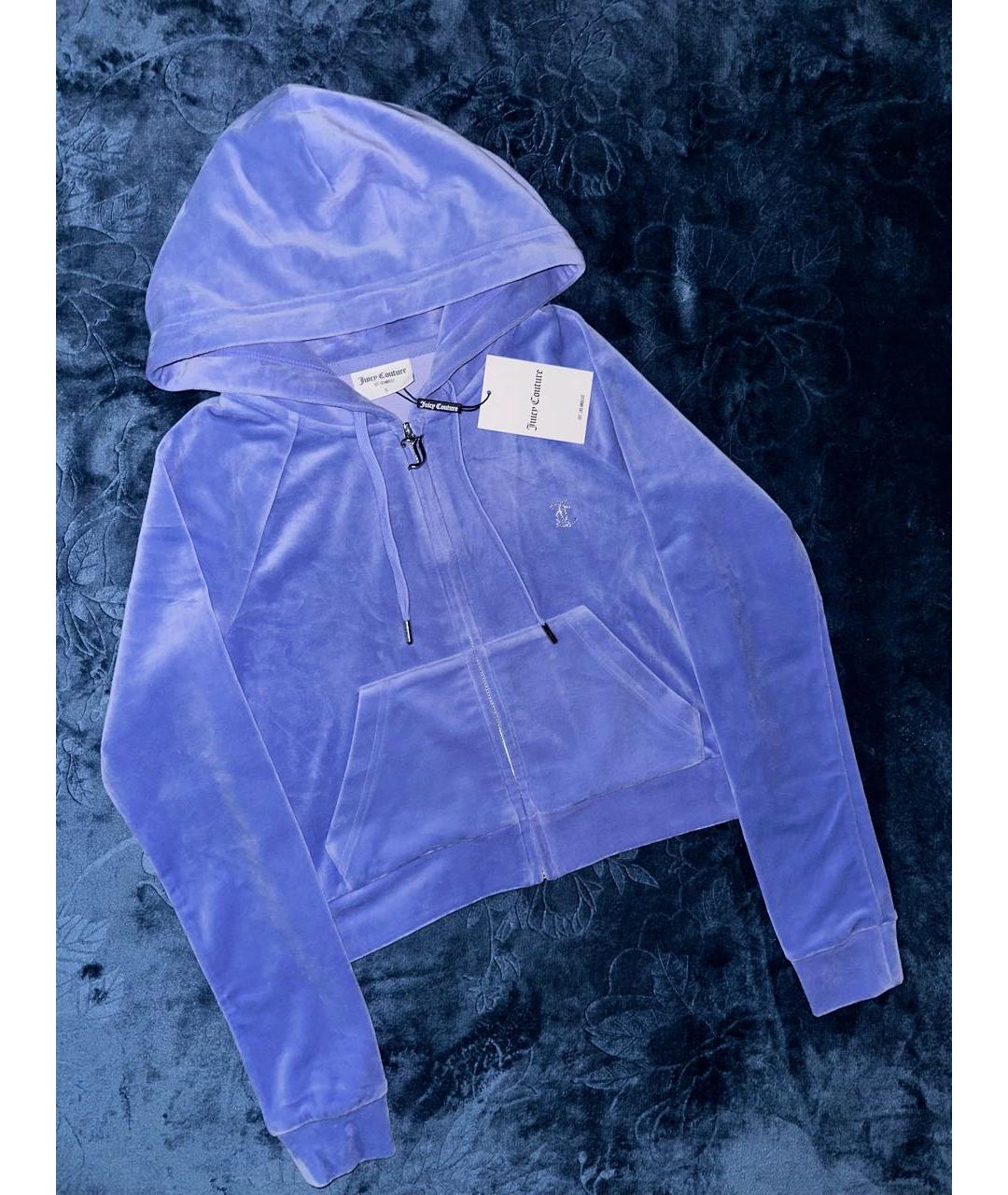 JUICY COUTURE Синий велюровый костюм с брюками, фото 9