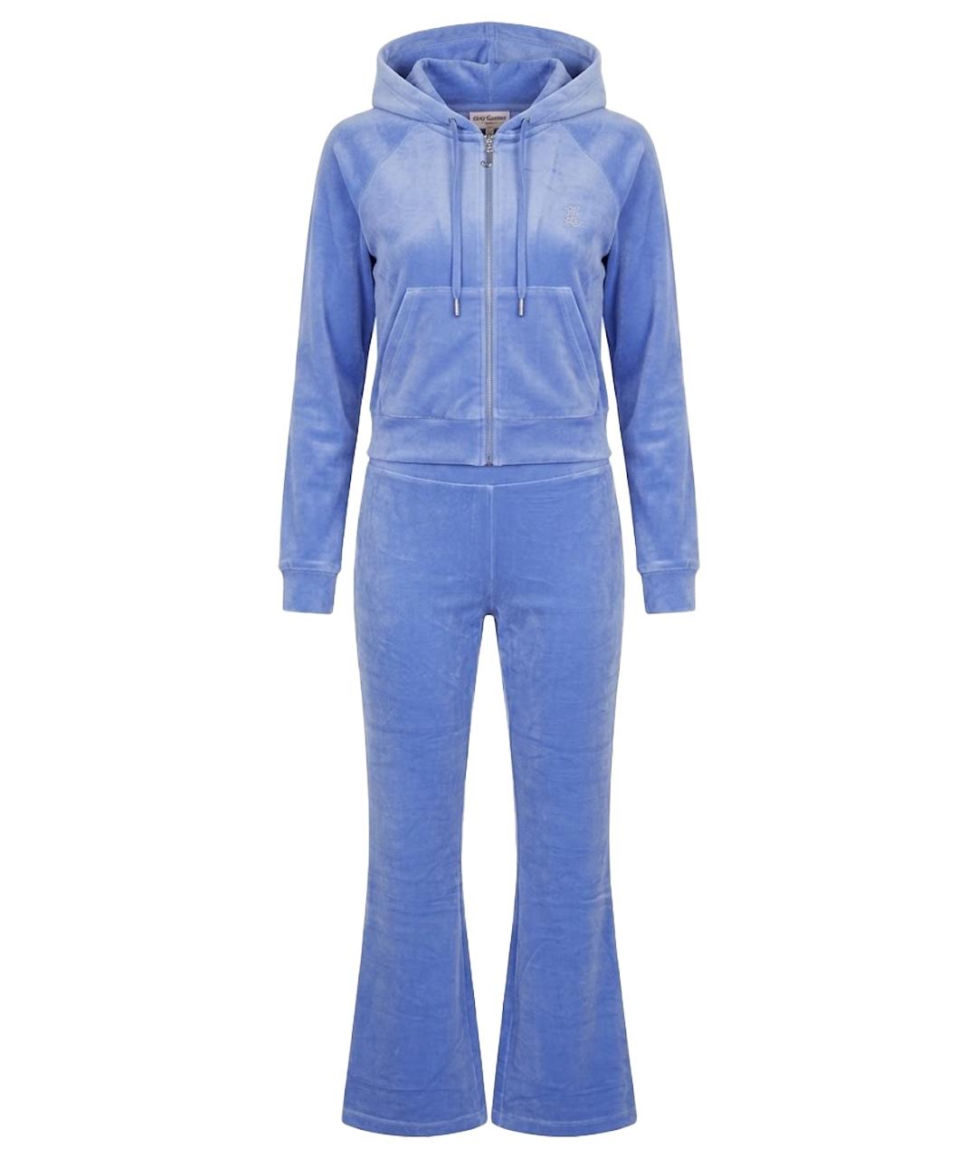 JUICY COUTURE Синий велюровый костюм с брюками, фото 1