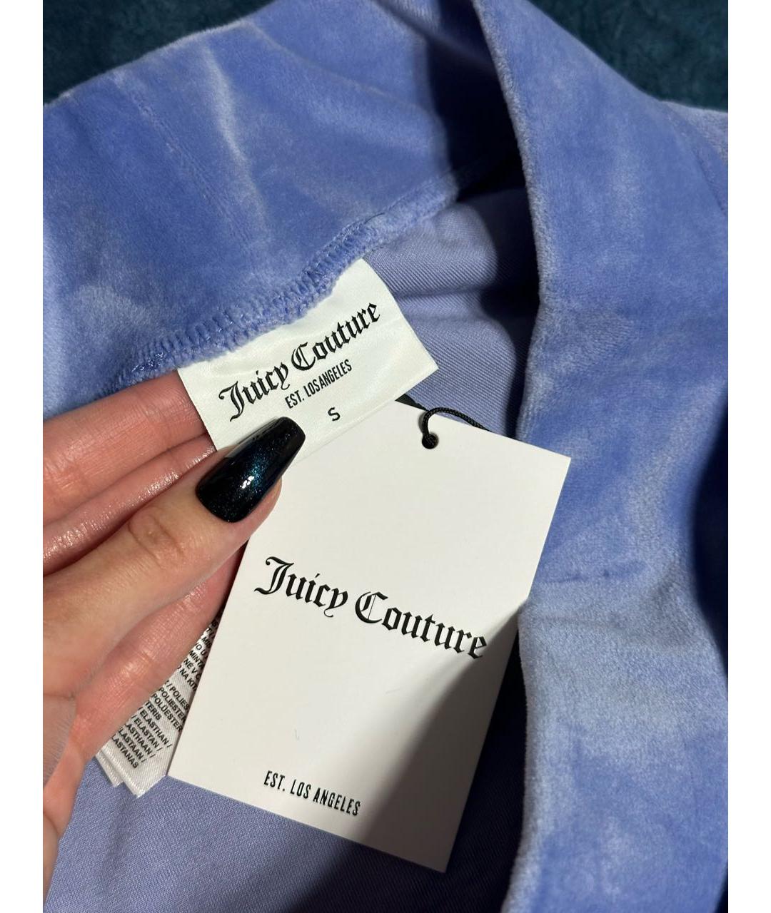 JUICY COUTURE Синий велюровый костюм с брюками, фото 8