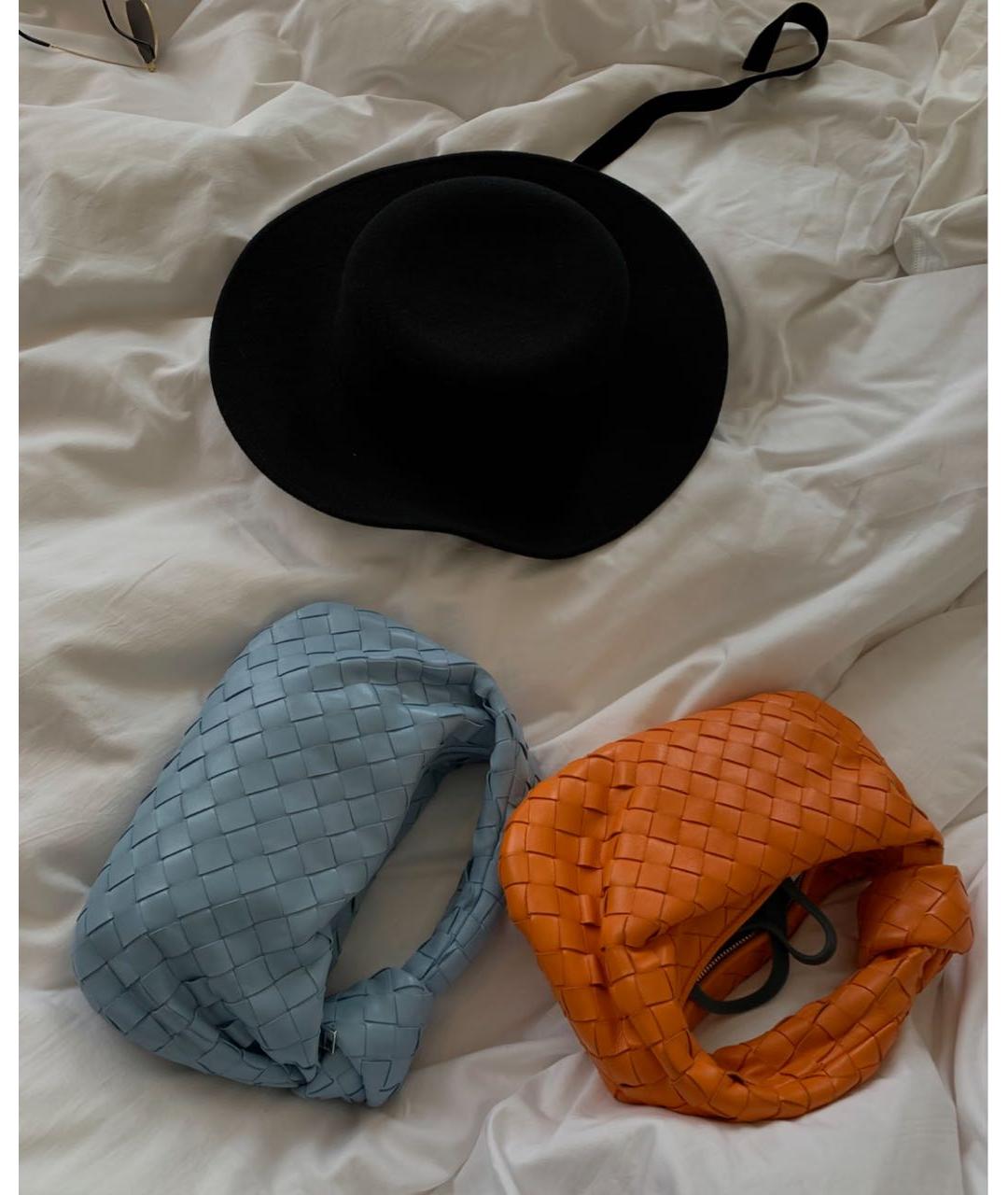 BOTTEGA VENETA Голубая кожаная сумка с короткими ручками, фото 3