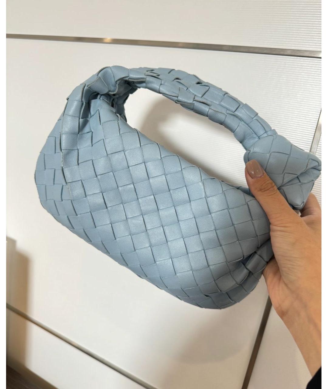 BOTTEGA VENETA Голубая кожаная сумка с короткими ручками, фото 2