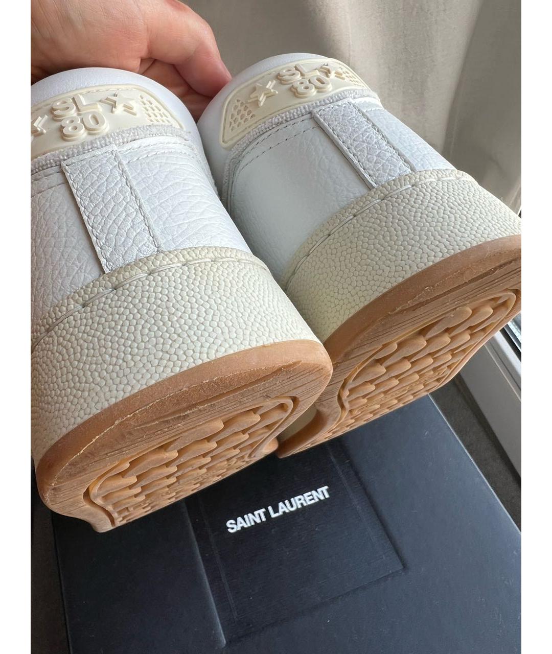 SAINT LAURENT Белые кожаные кеды, фото 4