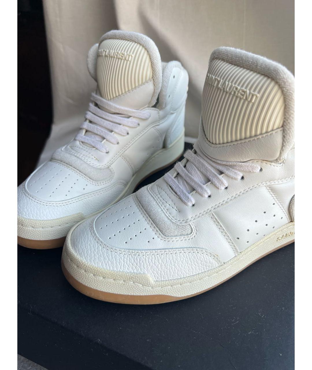 SAINT LAURENT Белые кожаные кеды, фото 7