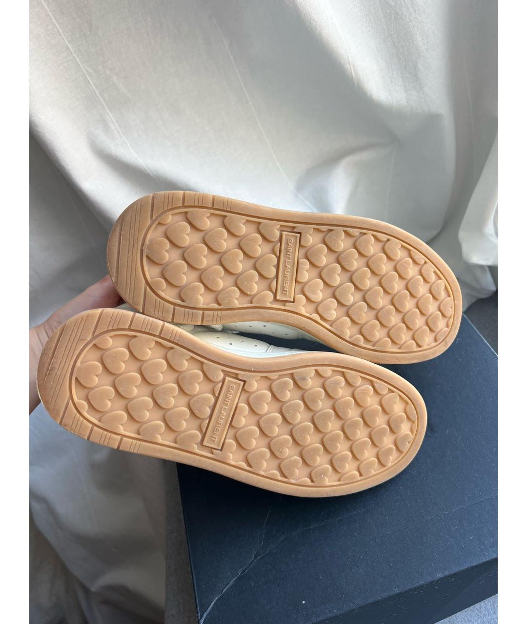 SAINT LAURENT Белые кожаные кеды, фото 6